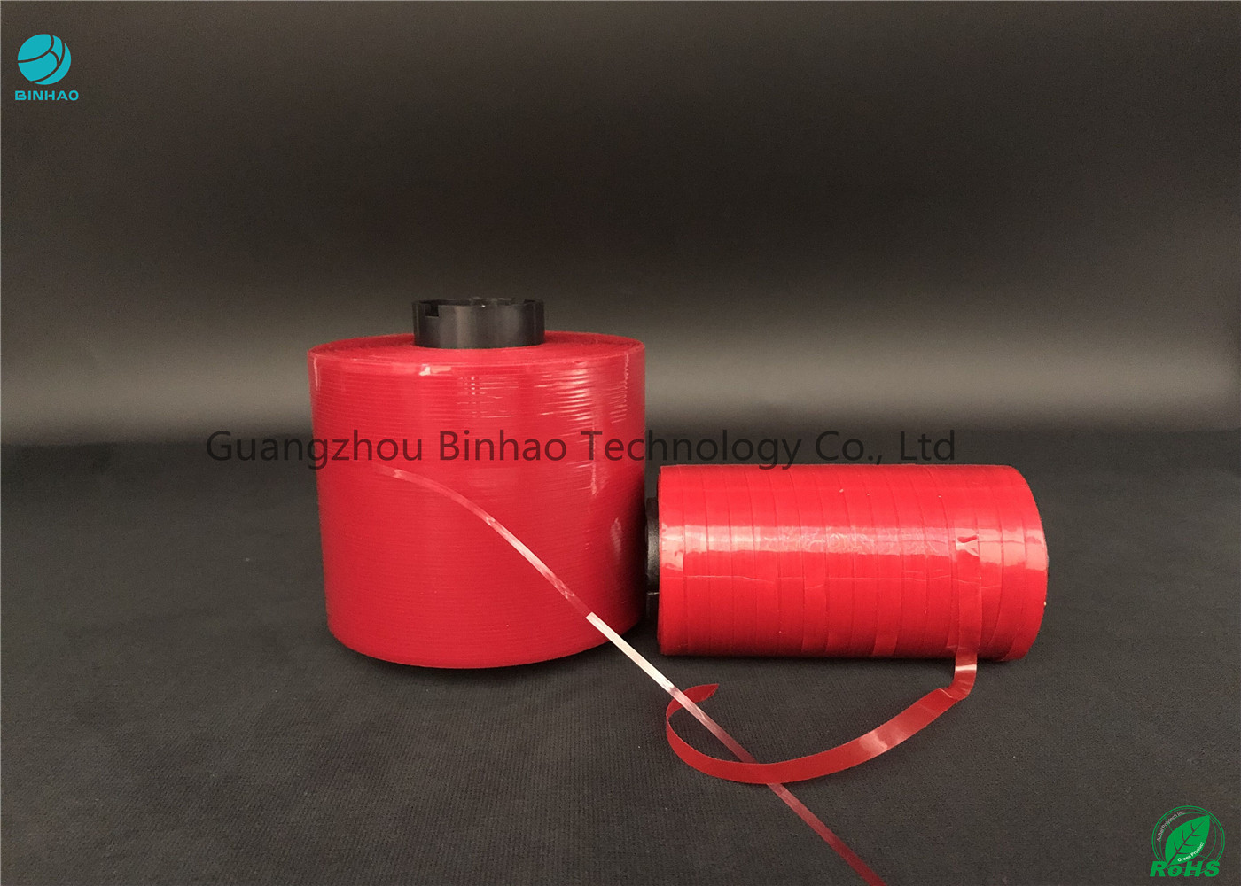 MOPP सामग्री स्व - चिपकने वाला चिपचिपा आंसू टेप आसान रंग लाल 5 मिमी चौड़ाई दफ़्ती बॉक्स के लिए