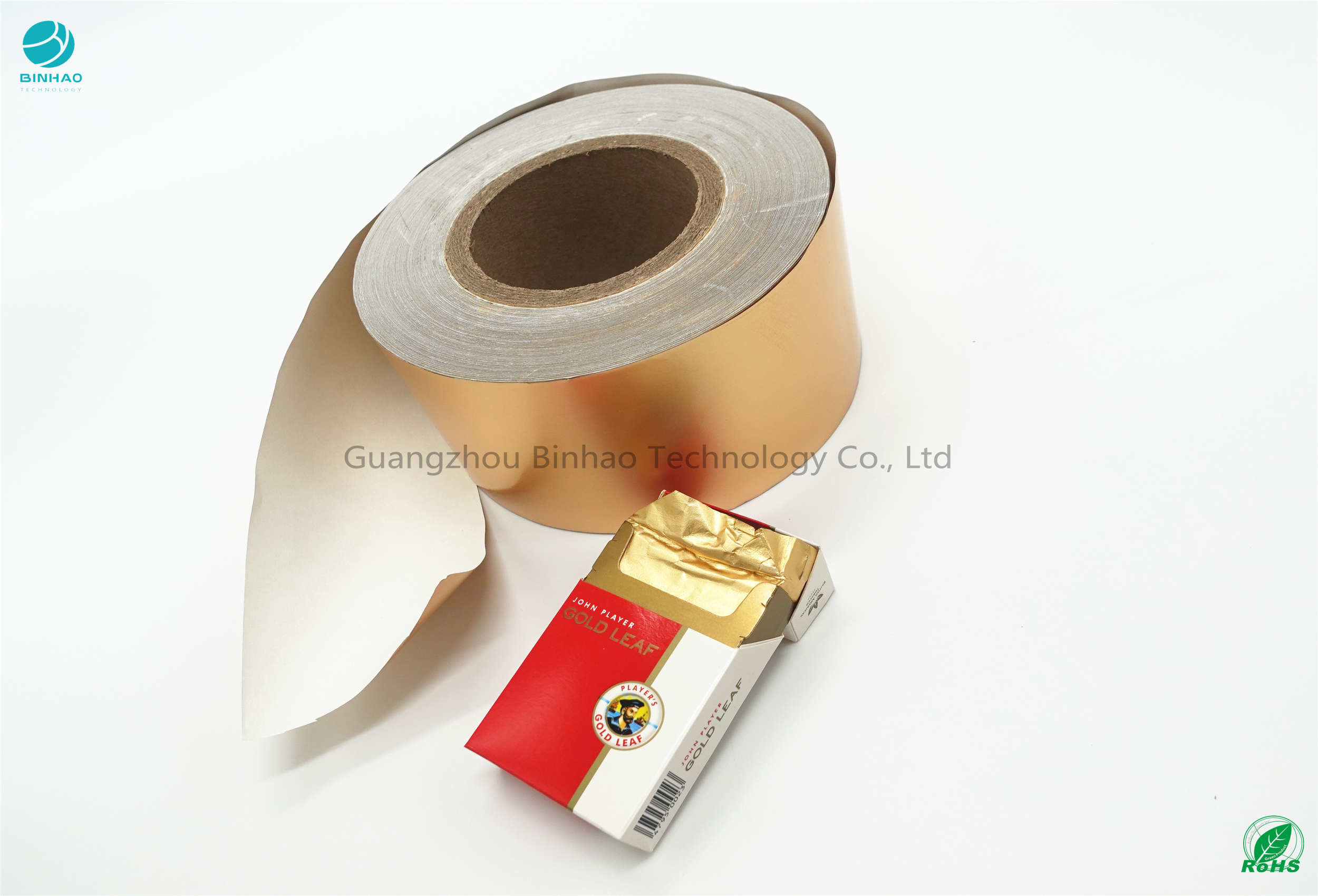तंबाकू पैकेज के लिए ग्लॉसी गोल्ड 85 मिमी 95% एल्यूमीनियम पन्नी पेपर
