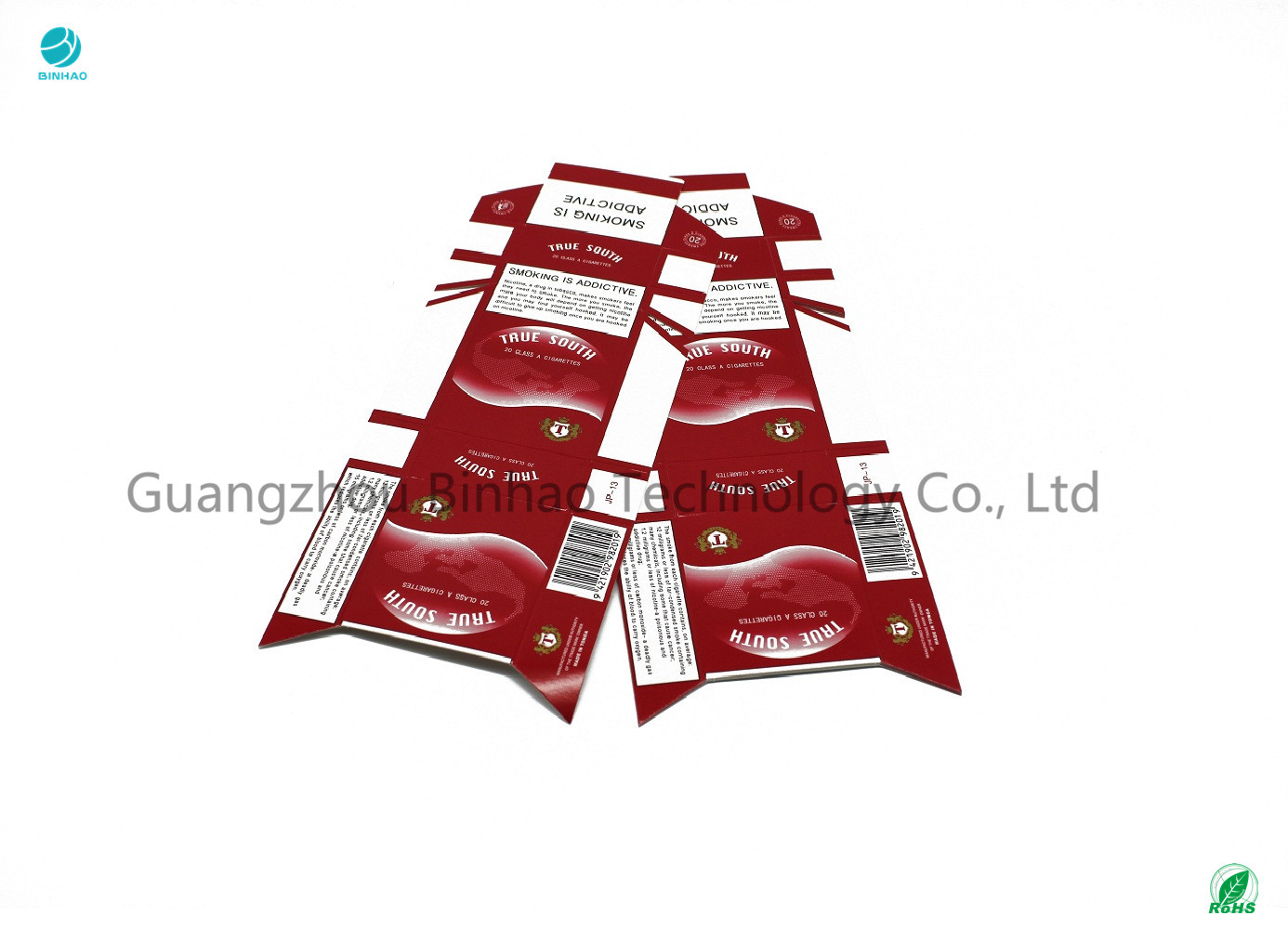 हॉट स्टाम्पिंग ऑफ़सेट प्रिंटिंग कार्डबोर्ड सिगरेट मामले / लाल तंबाकू पैकेट