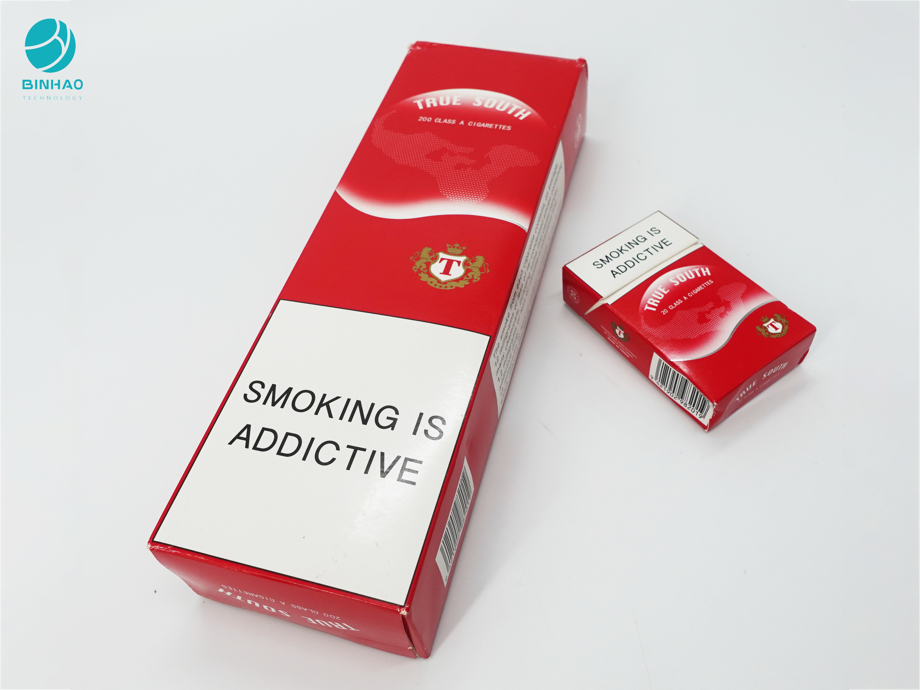 सिगरेट तम्बाकू बॉक्स पैकेजिंग के लिए लाल डिजाइन टिकाऊ कार्डबोर्ड पेपर मामले
